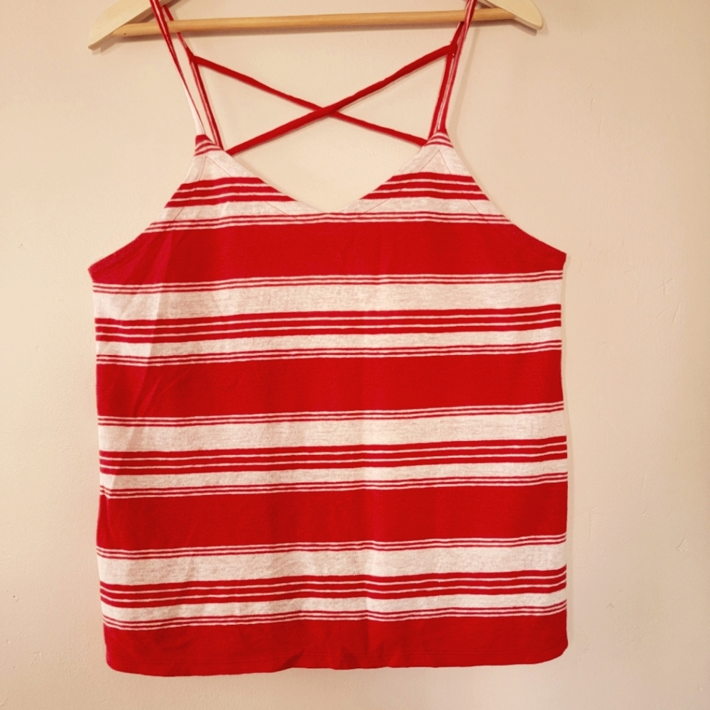UNIVERSAL THREAD STRIPED CRISSCROSS TANK
